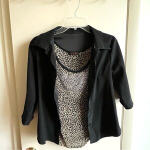 Light Business Blazer Suit Jacket & tank top Size PS